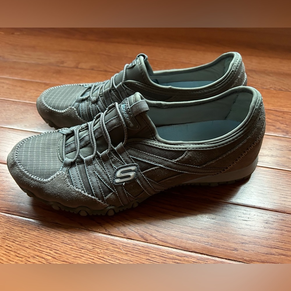 Skechers gray and blue sneakers